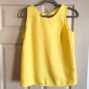 J. Crew yellow open backed tank